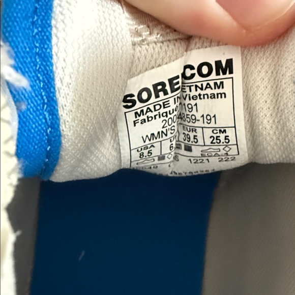 Sorel Women's ONA 718 Mid Sneaker shoe in the "Chalk, Hyper Blue" colorway - Picture 9 of 11